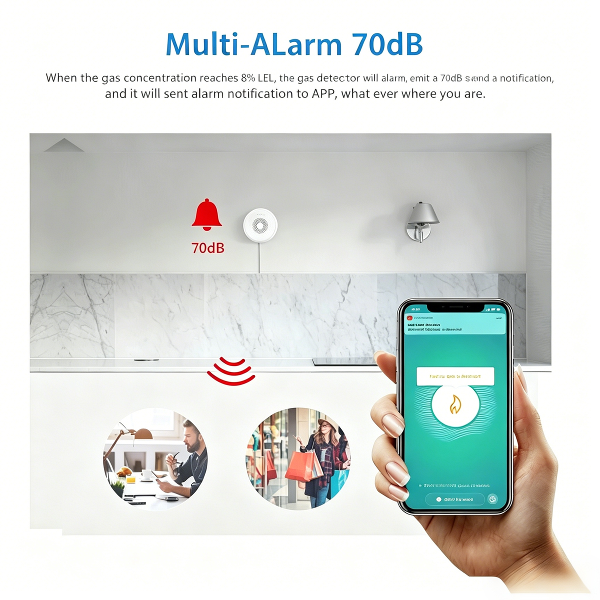 Smart Gas Leak Detector | WiFi Natural Gas & LPG Leak Alarm for Home Safety