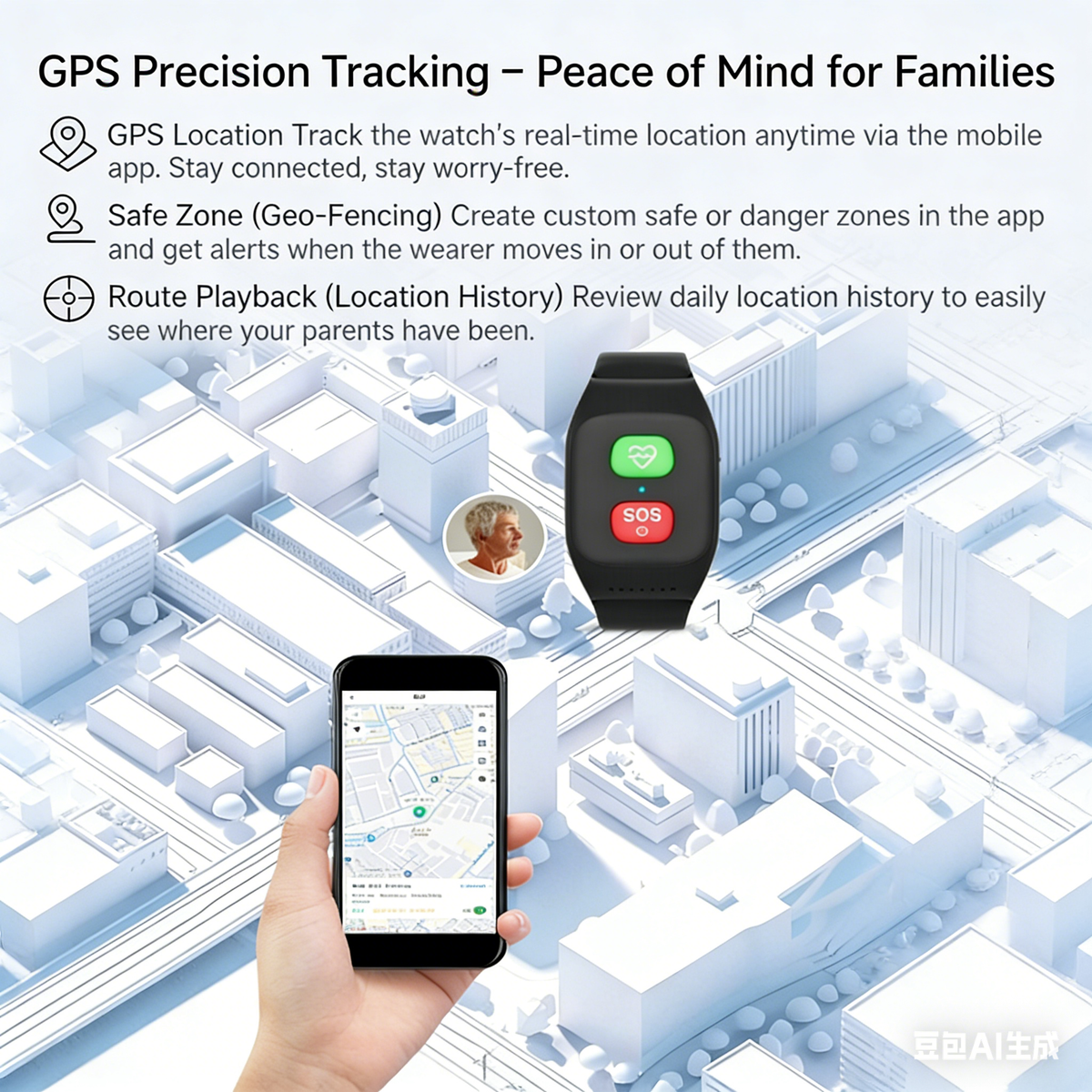 4G GPS Medical Alert Bracelet | Smart Health Monitoring & Fall Detection