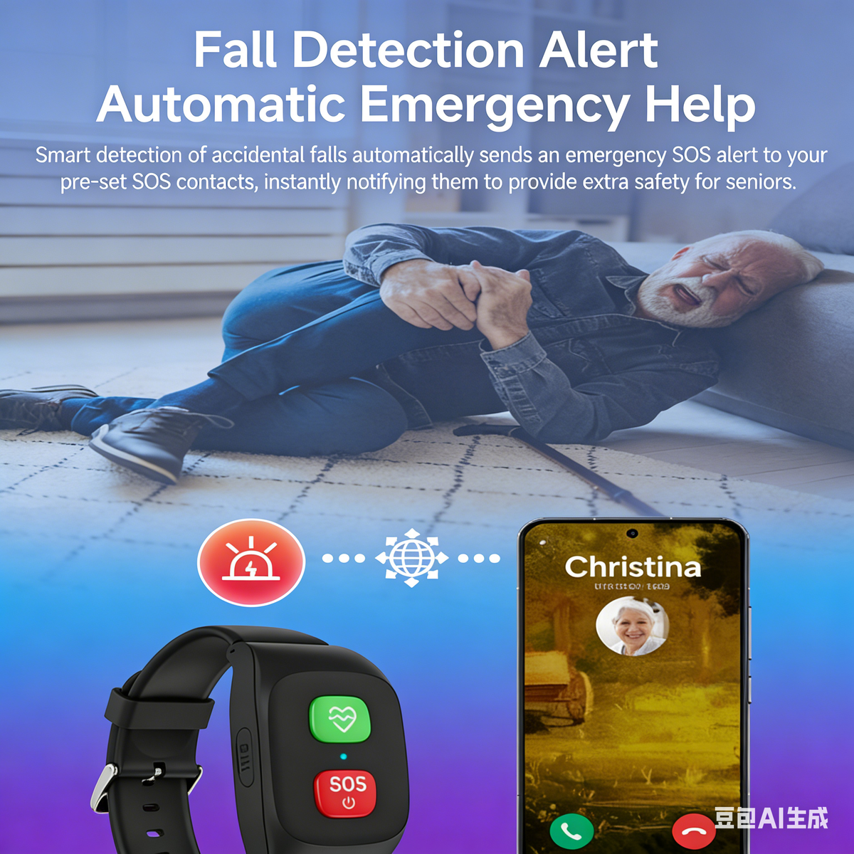 4G GPS Medical Alert Bracelet | Smart Health Monitoring & Fall Detection