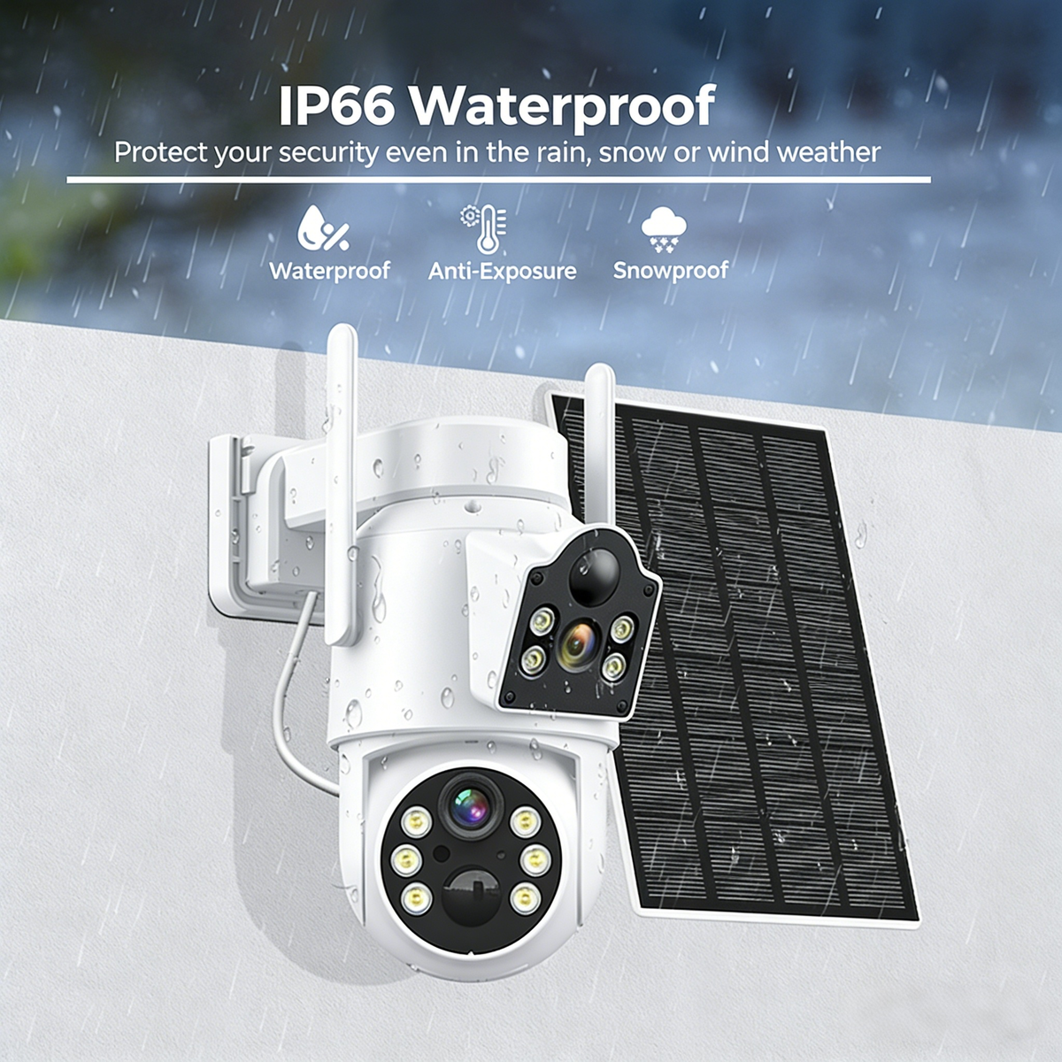 Dual Lens PTZ Security Camera | AI WiFi Outdoor Camera with Dual View & Color Night Vision