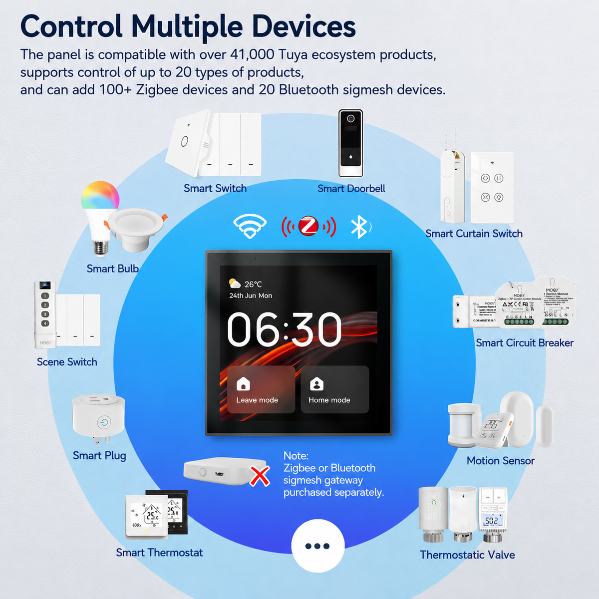 4-Inch Smart Home Control Panel with AI Speaker | Home Automation Hub