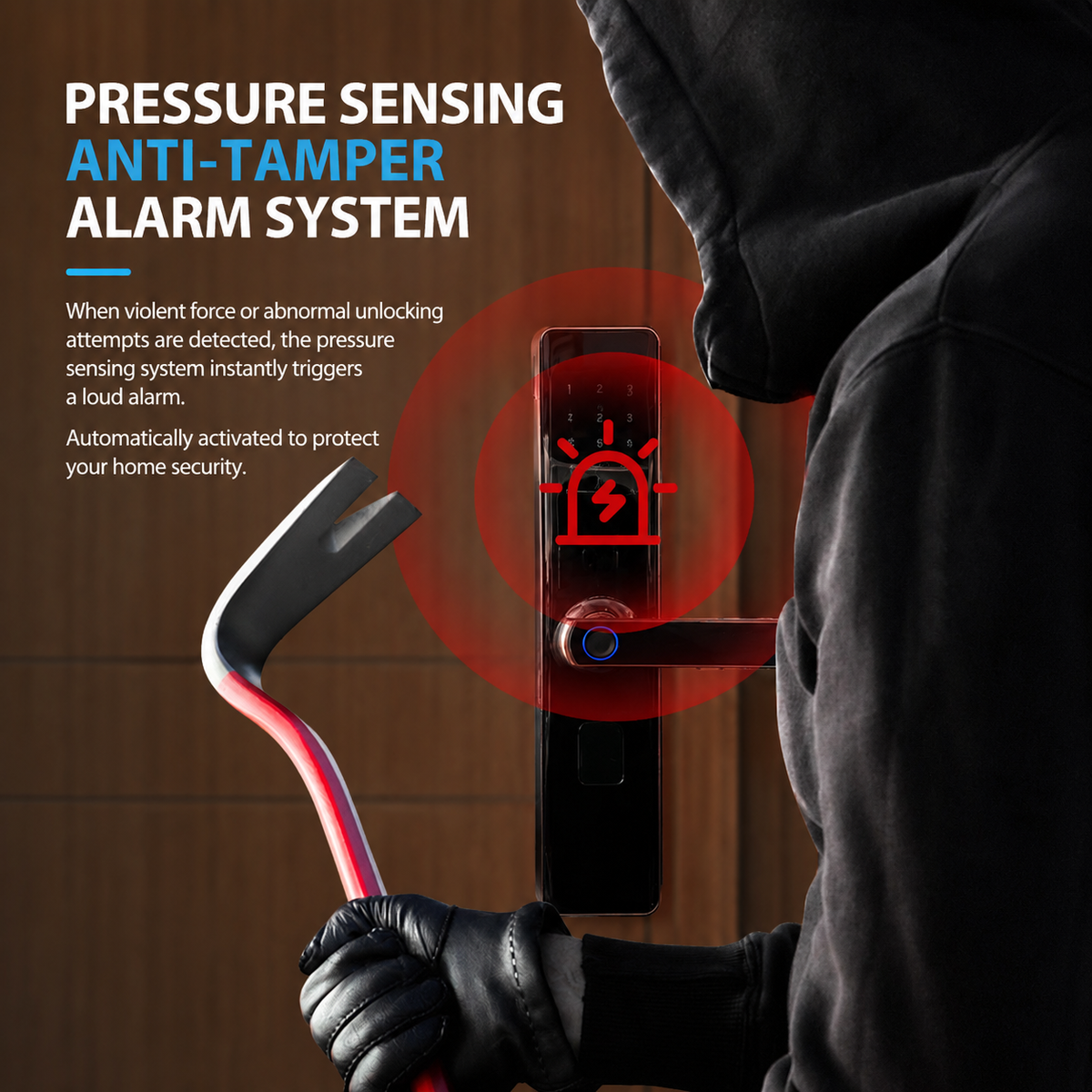 Smart Fingerprint Door Lock with WiFi App Control & Keyless Entry